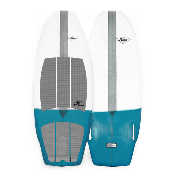 Grubby Hobie Wakesurf Board Front and Back Teal and White 